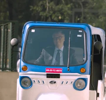 bill gates driving rickshaw